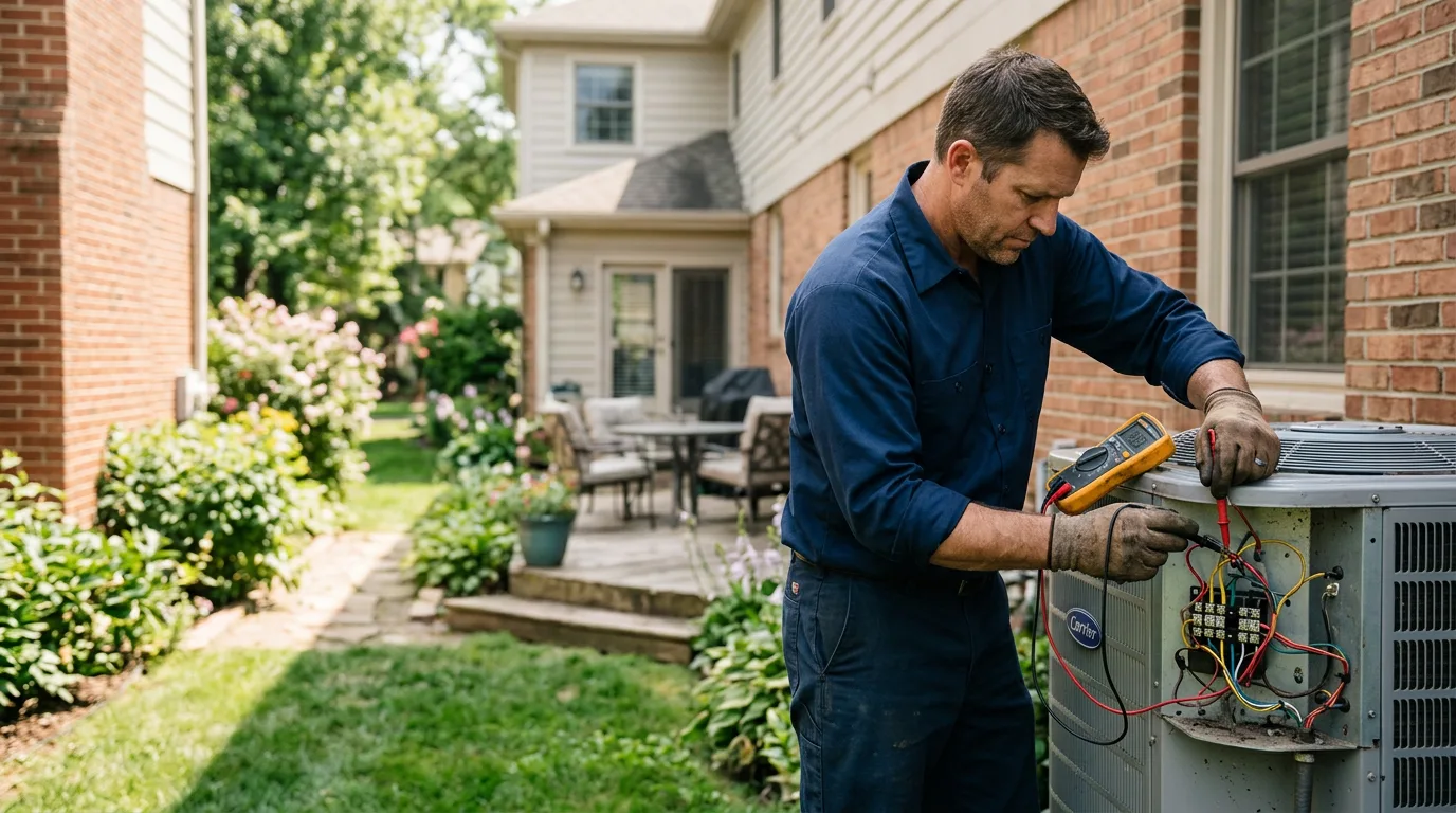 HVAC technician working near Minneapolis, KS